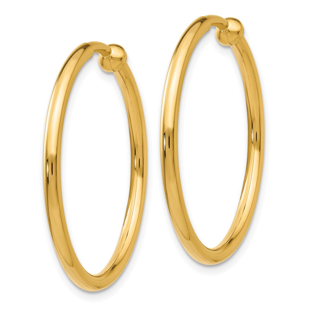 14K Yellow Gold Non-Pierced Hoop Earrings