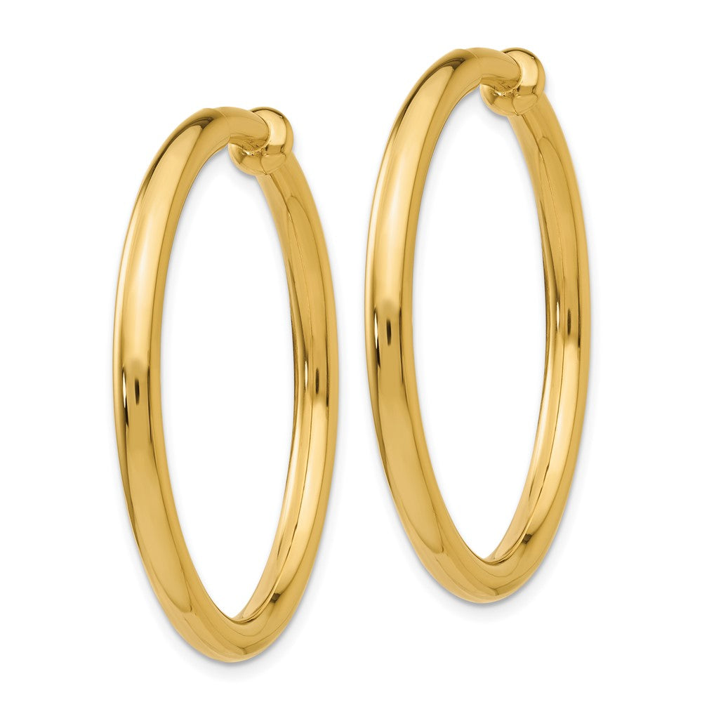 14K Yellow Gold Non-Pierced Hoop Earrings