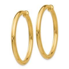 14K Yellow Gold Non-Pierced Hoop Earrings