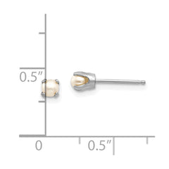 14K White Gold 3.5mm FWC Pearl Stud Earrings