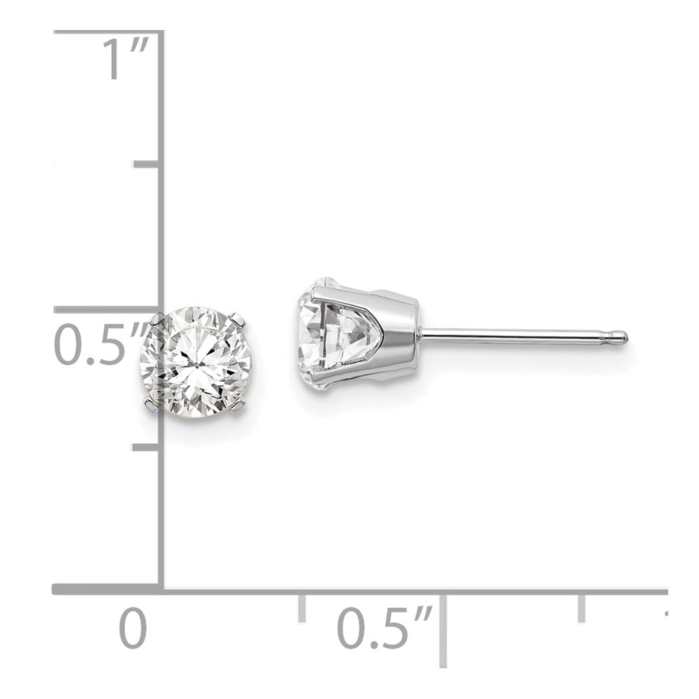 14K White Gold 5mm White Topaz Stud Earrings