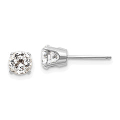14K White Gold 5mm White Topaz Stud Earrings
