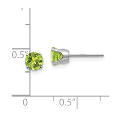 14K White Gold 5mm Peridot Stud Earrings