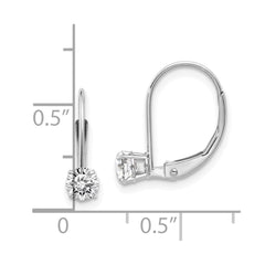 14K White Gold 4mm White Topaz April Earrings