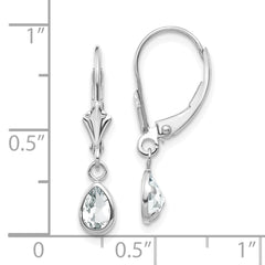 14K White Gold 6x4mm White Topaz April Earrings