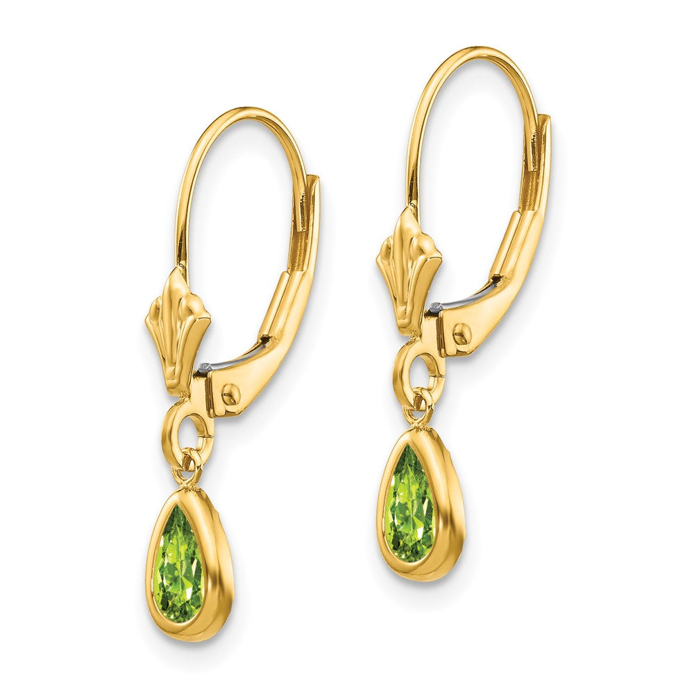 14K Yellow Gold 6x4mm August Peridot Earrings