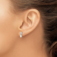 14K White Gold Opal and Diamond Post Earrings