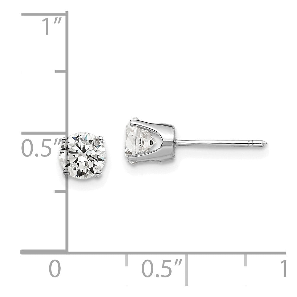 14K White Gold 5mm CZ Stud Earrings