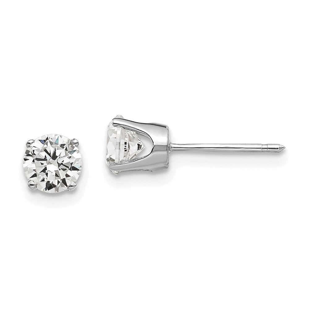 14K White Gold 5mm CZ Stud Earrings