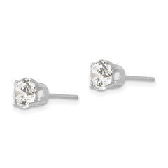 14K White Gold 5.5mm CZ Stud Earrings