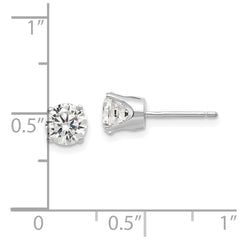 14K White Gold 5.5mm CZ Stud Earrings