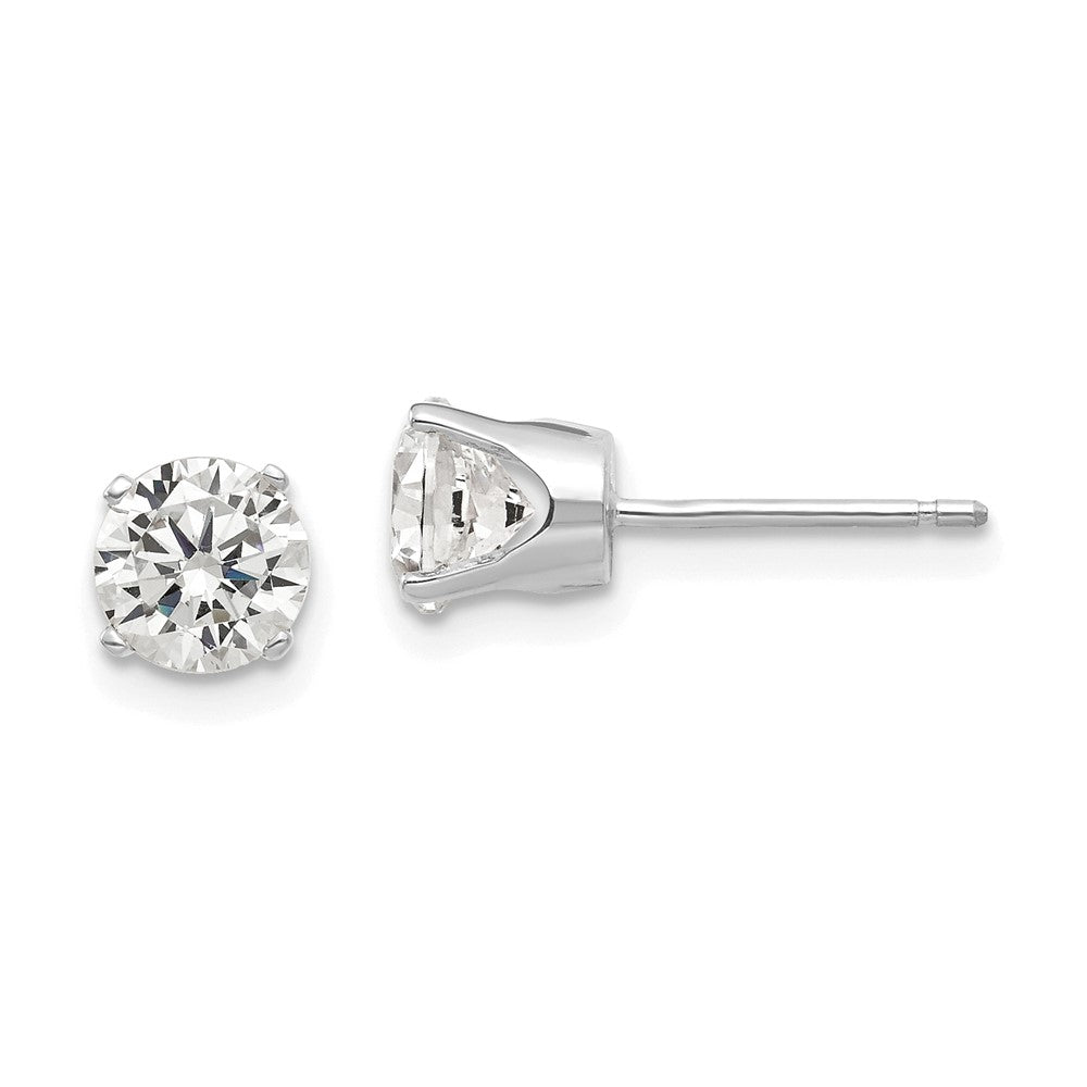 14K White Gold 5.5mm CZ Stud Earrings
