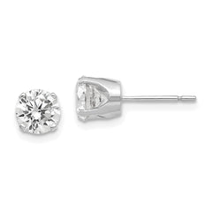 14K White Gold 5.75mm CZ Stud Earrings