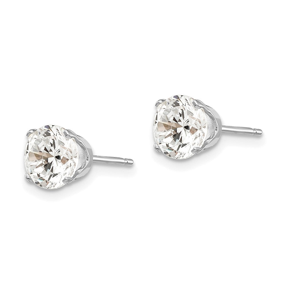 14K White Gold 6.5mm CZ Stud Earrings