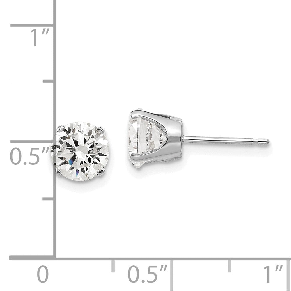 14K White Gold 6.5mm CZ Stud Earrings