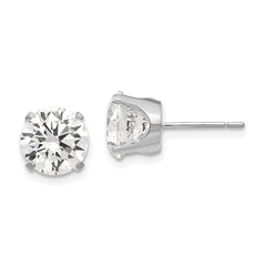 14K White Gold 8mm CZ Stud Earrings