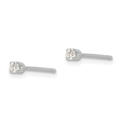 14K White Gold 2.25mm CZ Stud Earrings