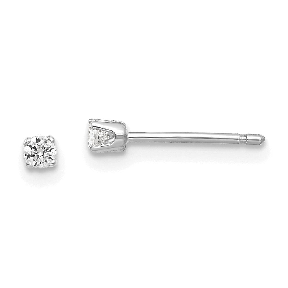14K White Gold 2.25mm CZ Stud Earrings
