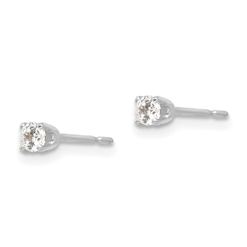 14K White Gold 2.75mm CZ Stud Earrings