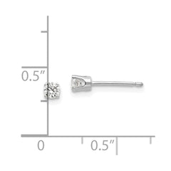 14K White Gold 3mm CZ Stud Earrings
