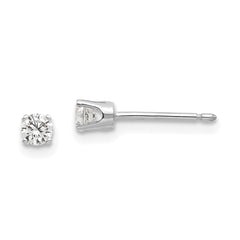 14K White Gold 3mm CZ Stud Earrings