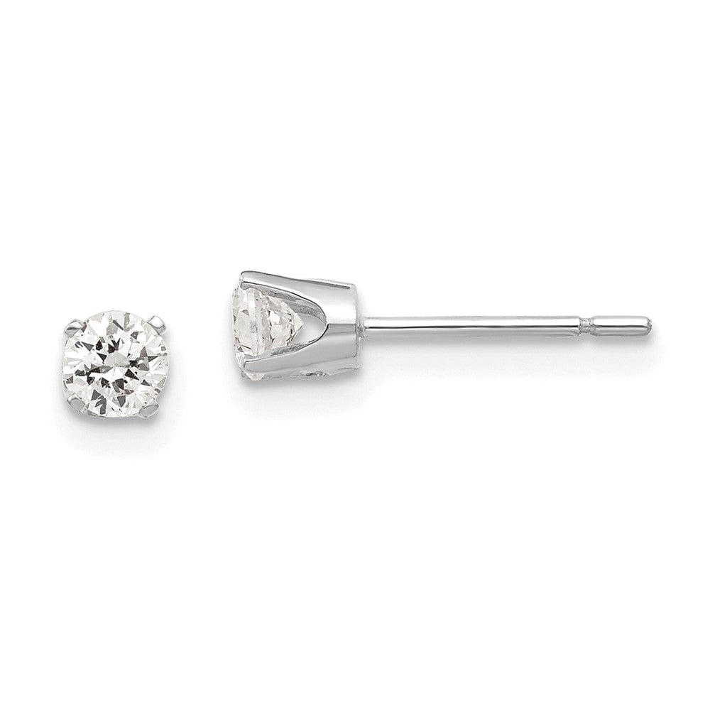 14K White Gold 3.5mm CZ Stud Earrings