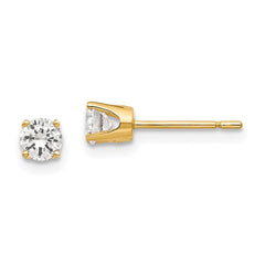 14K Yellow Gold 3.75mm CZ Stud Earrings