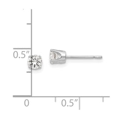 14K White Gold 3.75mm CZ Stud Earrings
