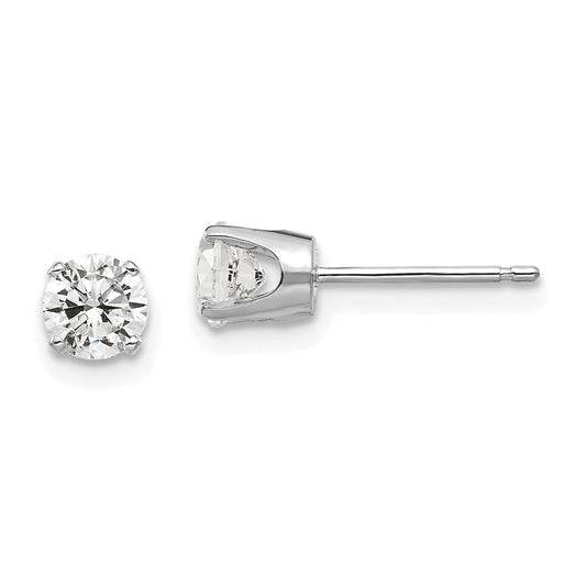 14K White Gold 4.5mm CZ Stud Earrings