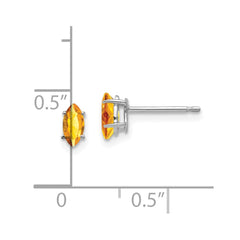 14K White Gold 6x3mm Citrine Marquise Stud Earrings