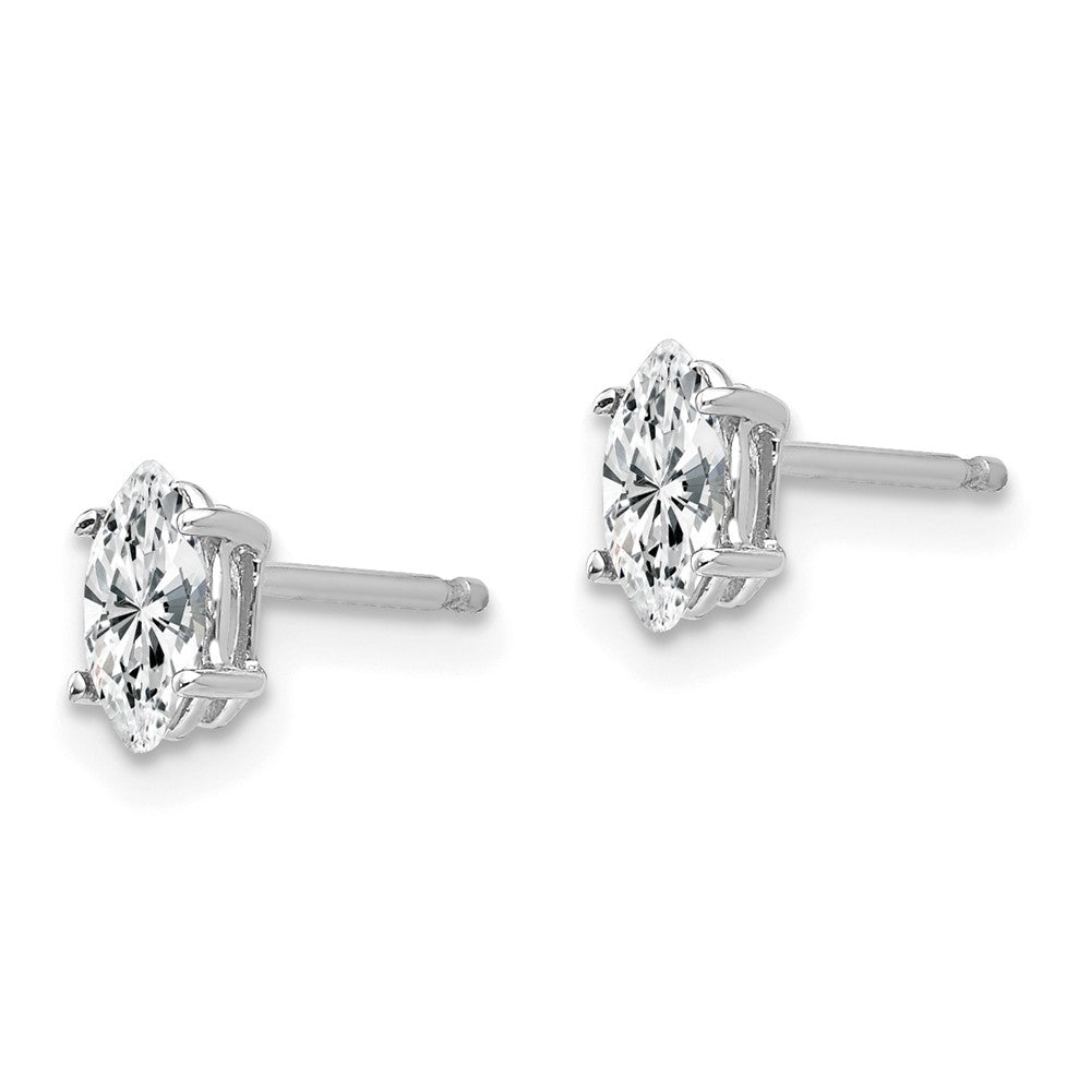 14K White Gold 6x3mm Marquise Cubic Zirconia Earrings