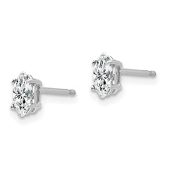 14K White Gold 6x3mm Marquise Cubic Zirconia Earrings