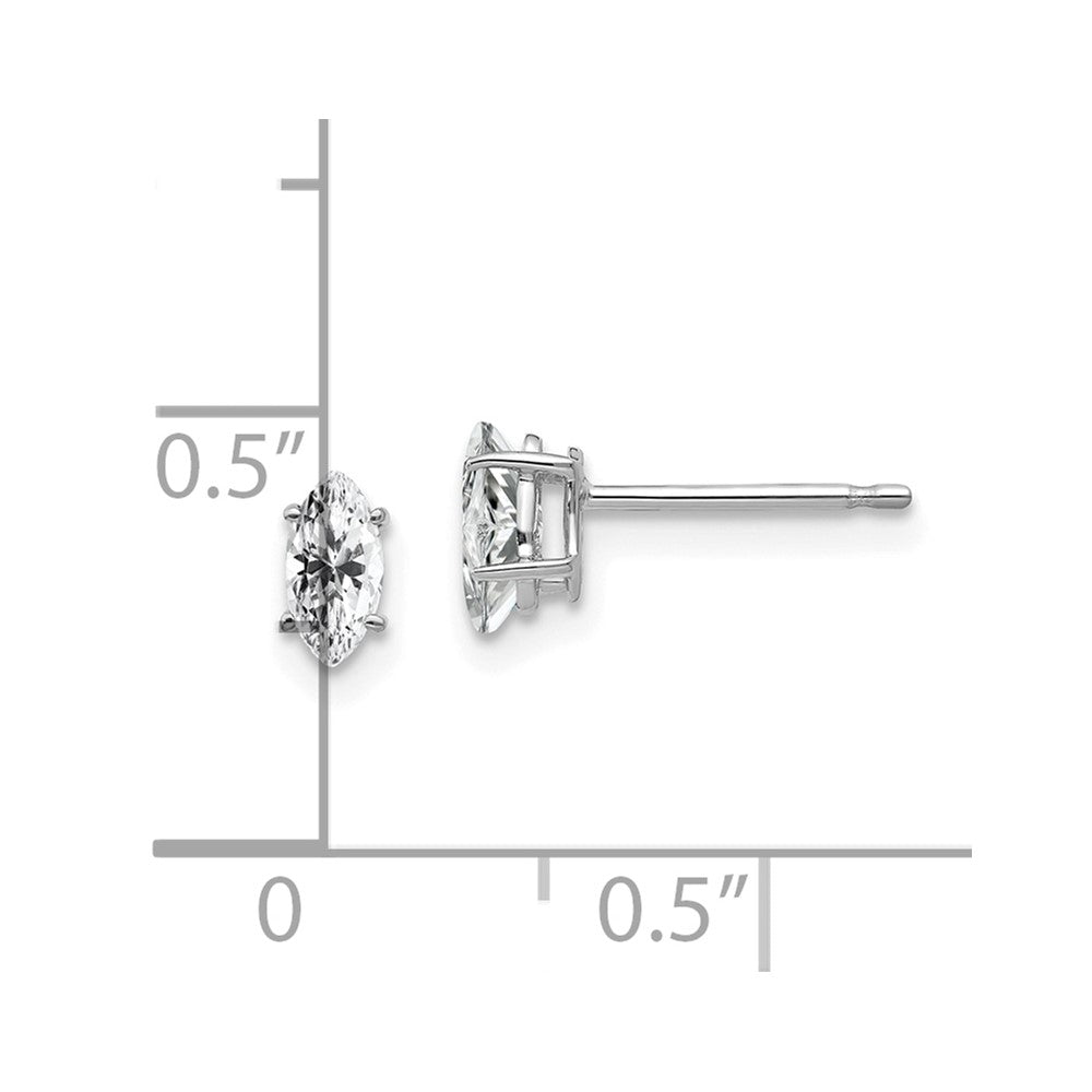 14K White Gold 6x3mm Marquise Cubic Zirconia Earrings