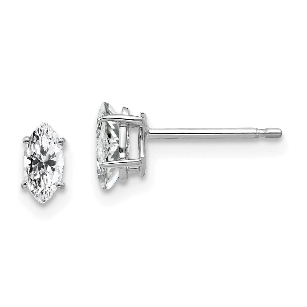 14K White Gold 6x3mm Marquise Cubic Zirconia Earrings