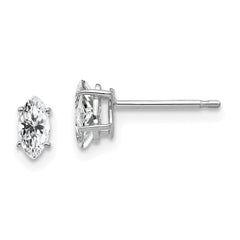 14K White Gold 6x3mm Marquise Cubic Zirconia Earrings