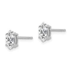 14K White Gold 7x3.5mm CZ Marquise Stud Earrings