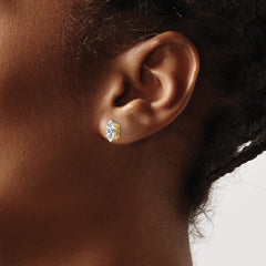 14K Yellow Gold 8x4mm Marquise Cubic Zirconia Earrings