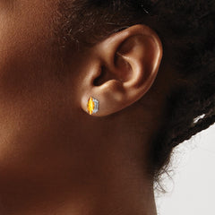 14K White Gold 8x4mm Citrine Marquise Stud Earrings