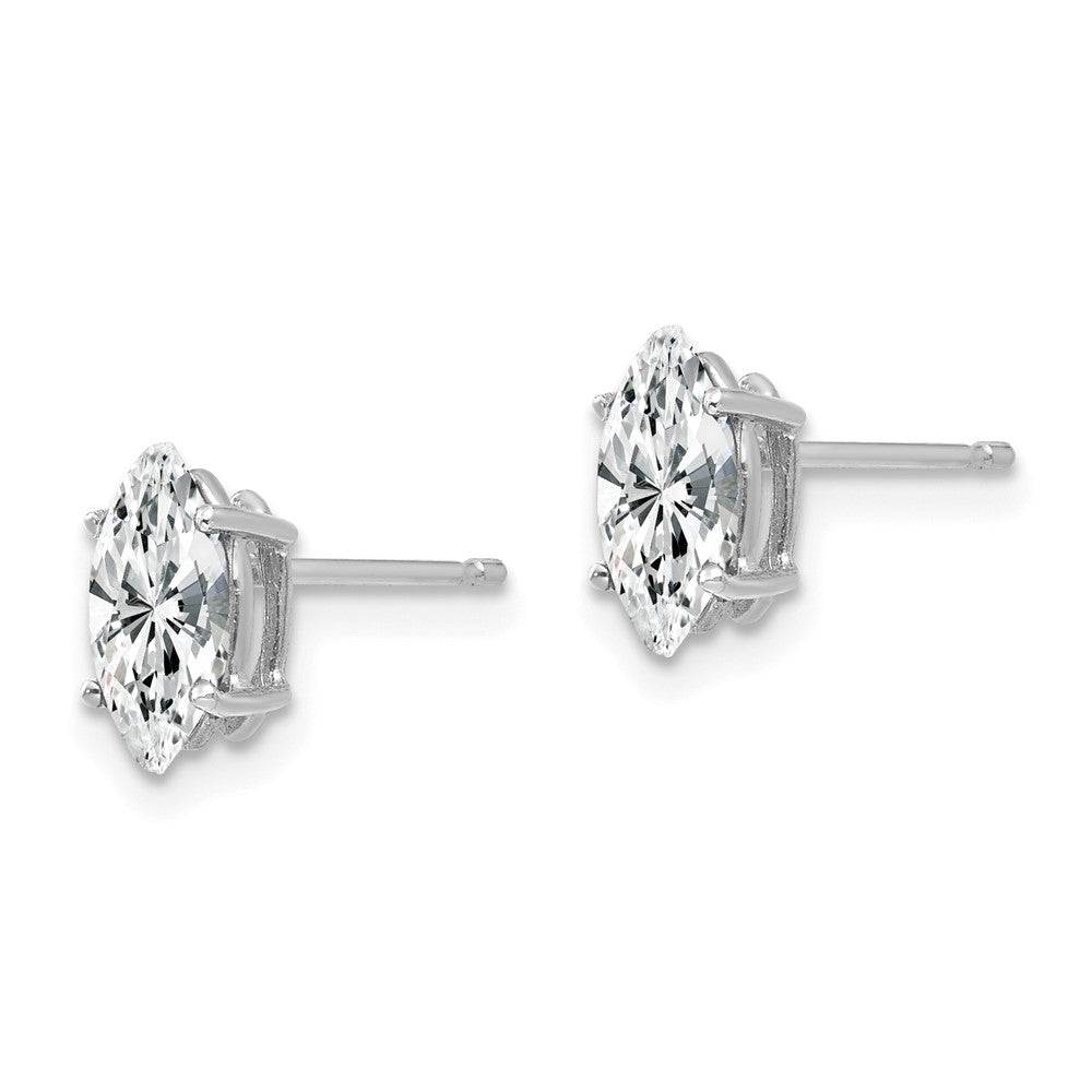14K White Gold 8x4mm Marquise Cubic Zirconia Earrings