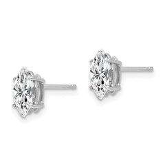14K White Gold 8x4mm Marquise Cubic Zirconia Earrings