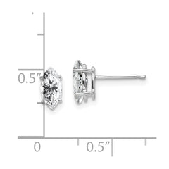 14K White Gold 8x4mm Marquise Cubic Zirconia Earrings