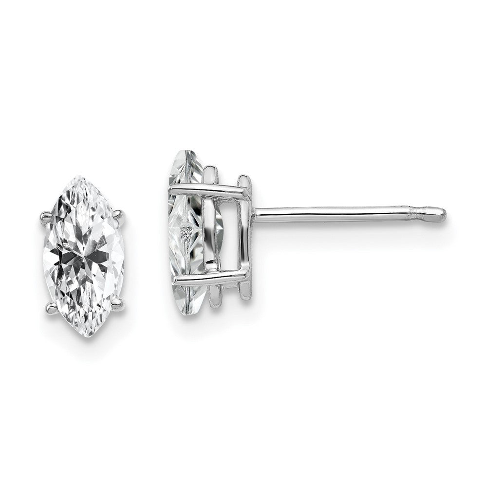 14K White Gold 8x4mm Marquise Cubic Zirconia Earrings