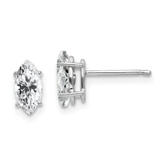 14K White Gold 8x4mm Marquise Cubic Zirconia Earrings