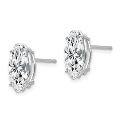 14K White Gold 10x5mm Cubic Zirconia Marquise Stud Earrings