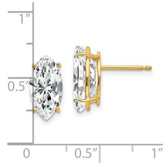 14K Yellow Gold 12x6mm Marquise Cubic Zirconia Earrings