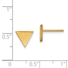 14K Yellow Gold Triangle Post Earrings