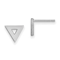 14K White Gold Open Triangle Post Earrings