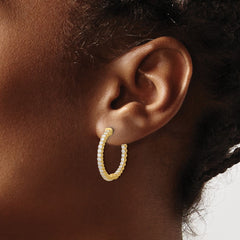 14K Yellow Gold 1.12ct. 56-1.7mm In Out Hoop with Safety Clasp Earrings Mountings