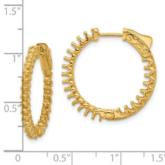 14K Yellow Gold 1.6ct 46-2.0mm In Out Hoop with Safety Clasp Earrings Mountings