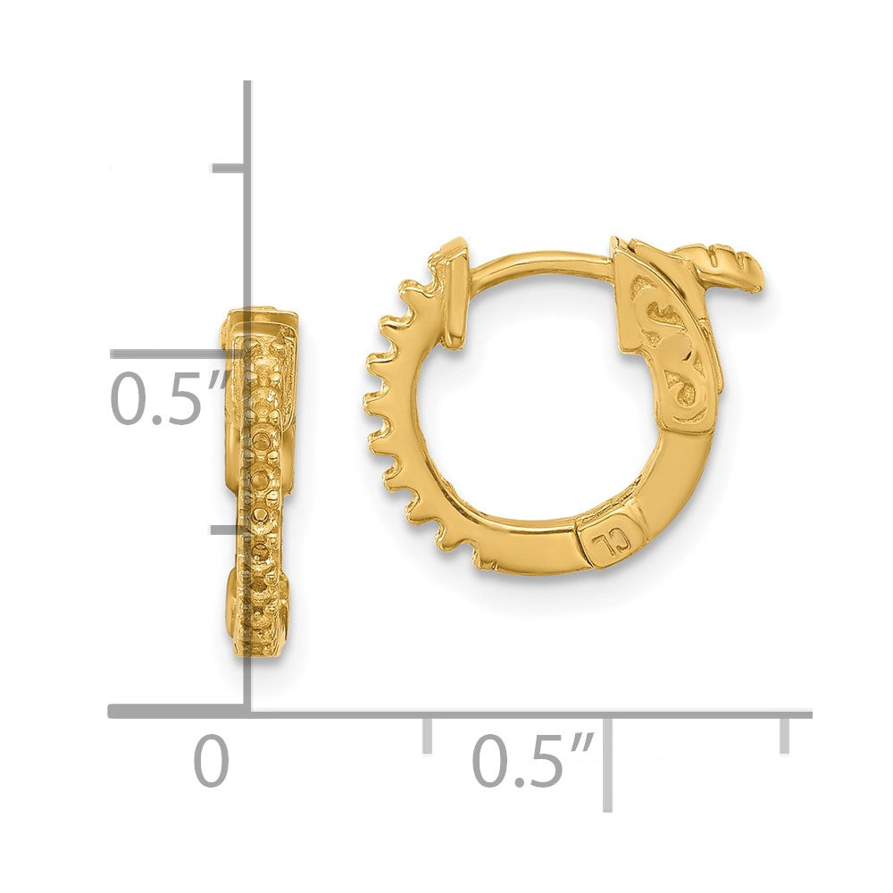 14K Yellow Gold .18ct 18-1.3mm Round Hoop with Safety Clasp Earrings Mountings